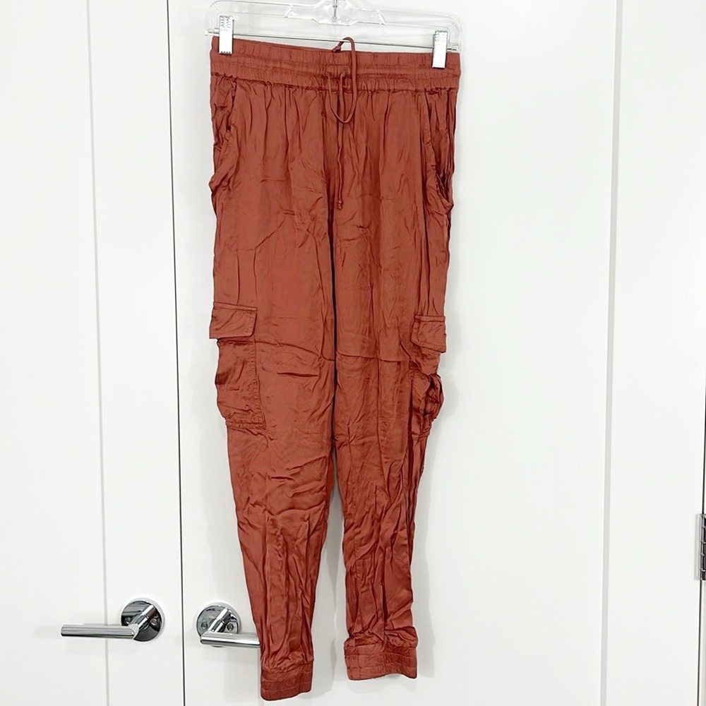Young Fabulous & Broke Small Orange Drawstring Cargo Jogger Pants